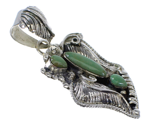 Sterling Silver And Turquoise Feather Pendant AX49625